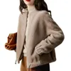 Vestes Femmes Femmes Fourrure Fausse Fourrure Vêtements d'extérieur Femme Élégant Chaud Artificiel Laine D'agneau Pardessus Automne Hiver Manteaux En Peluche