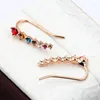 Hoop Earrings MxGxFam Rose ( Russian ) Gold Color Zircon Hook For Women Fashion Jewelry Good Quality