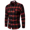 Men's Casual Shirts 2023 Men's Fashion Leisure Plaid Printed Turn-down Collar Streetwear Long-sleeved Buttons Slim Fit Shirt Tops