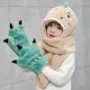 Berets Winter Kids Scarf Hat Dinosaur Cap For Boys Girls Toddler Children Cute Head Accessories Fancy Trendy 3-10 Years Old