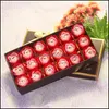 장식용 꽃 화환 18pcs 향기 로맨틱 로즈 꽃 꽃잎 비누 웨딩 파티 장식 발렌타인 데이 선물 상자 1 DHNCU