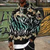 Hoodies masculinos 2023 Capuz de leopardo colorido Capuz 3D Sorto masculino/mulher Autumn e Winter Couat Cashet Funny Jacket preto preto