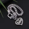 Charm Armbänder Teamer Herz Serie Charms Kristall Liebesbrief Schmuck Geflochtene Verbindung Weizenkette Armband Paar Zubehör Geschenke