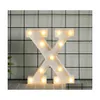 Party Decoration Arabic Numerals Led Night Light Household Birthday Wedding Celebration Love Heart Shaped 26 English Letter Christma Dhymw