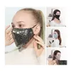 Designer-Masken Adt Pailletten-Atemschutzmasken Earloop Schutzmund Gesichtsmaske Männer Frauen Warm Leicht zu tragen außerhalb Sport 6 5Hy H1 Drop D Otmxi