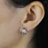 Orecchini a cerchio 2023 Delicato Mini Piccolo Viola Bianco Baguette Cubic Zirconia Cz Fascino Hiphop Per Le Donne Ragazza Gioielli Regalo di Moda