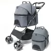 Housses de siège de voiture pour chien Pet Cat Poussette Sac de transport Pliant Born Baby Pull Cart Transporteur à quatre roues Voyage