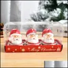 Candles Christmas Santa House Snowman Tree Paraffin Candle Wedding Party Decor Light 3Pcs/Set Drop Delivery Home Garden Otruo