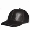 Kogelcaps hoed mannen echte lederen vader honkbal vrouwen unisex casual mode eerste laag schapenvacht heup dunne trucker gorra hombre