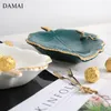 Plates Leaves Decorative Ceramic Plate Elk Porcelain Dessert Candy Snack Dried Fruit Dishes El Serving Tray Kitchen Tableware