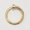 2023 Ring Frau Mann Nagel Liebe Band Ring Steine Design Schraube Schmuck Paar Liebhaber Silber Gold Ringe mit Tasche