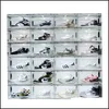 Förvaringsboxar Ljudkontroll LED-ljus Klar Skobox Sneakers Antioxidation Organizer Skoväggsamling Displayställ 2844 Dhdvv