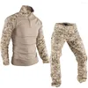 Ensembles de course Uniforme militaire Camouflage Costume tactique Chemise de combat Pantalon Ensemble Armée Formation en plein air Costumes de chasse Paintball