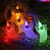 Strängar utomhus halloween dekorationer lampor 1020 LED Ghost Skull String Light Battery Operated For Inhoor Party7192148