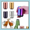 Abridores Abrebotellas de cerveza Premium Acero inoxidable Matic Wine Bartender Tool Press Pop Tapa Tapa de apertura rápida para cocina Home Bar Resta Dhzlo