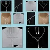 Earrings Necklace African Jewelry Set Crystal Tennis Rhinestone Bridal Bridesmaid Wedding Sets Drop Delivery Dh4Le