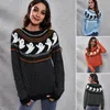 Kadın Sweaters Kış Kadınlar Cadılar Bayramı Örme Kazak Büyük Boy Külepler Bayan Gevşek Polka Dotlar Tatil Basılı Jumper Sueter Mujer