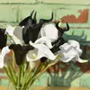 Fleurs décoratives 40 Pcs Calla Lily Bouquet De Mariage De Mariée PU Arrangement Artificiel Pour La Décoration De Fête De Bureau À Domicile (Noir Et Blanc)