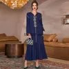 Etnische kleding Ramadan Eid geplooid Abaya Satin Dubai Avondjurken voor vrouwen Saudi Turkije Islam Pakistan Moslim lange jurk Kaftan Robe Kaftan