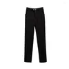 Pantalon Long en coton et velours noir pour femme, grande taille, ample, garde au chaud, 3XL, 4XL, 5XL, 6XL, 7XL, automne et hiver