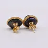 Stud Earrings Black Pearl Natural Freshwater Gold Blue Braided Women's EarringsStud