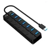 7-port USB 3.0-navet med nuvarande skydd Multi Port Expander Fast Data Transfer Splitter för Windows PC