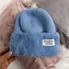 Berets Japanese Style Plain Mink Knit Warm Beanies Women 2023 Winter Fashion Soft Solid Thick Hats Korea Female Sweet Pastel Caps