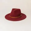 Berets Classic Autumn Winter Wool Fedora Hats Woman Man Real Felt Trilby Hat Unisex Adult PU Solid Jazz