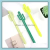 Gelpennor Creative Small Fresh Desert Cactus Styling Pen Sydkorea Stationery Cartoon Cute Student Prize DHS SN3554 Drop Delivery O DHJU3