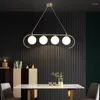 Lustres Moderne Et Simple Tout-cuivre Salle À Manger Lampe Lumière De Luxe Boule De Verre Lustre Ménage Led Lampes Décoratif