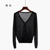 Women's Knits Knitted Cardigan Women's Short Style With Small Shawl Ice Silk Sunscreen Thin Versatile Air Conditioner Jacket