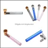 Tubi di fumo Vetro Dritto Trasparente Mini Tubo di metallo Colore Mti Accessori per tubi di sigarette spesse Rimovibile Portatile 4Gl G2 Drop Consegna Dhhmf