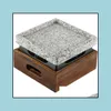 BBQ Grills Mini Barbecue Grill Table Groove Rock Baking Pan Teppanyaki Steak Plate High Temperatur Slate RRF12835 Drop Delivery Hom OT0W4