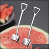 Spoons Creative Personality Stainless Steel Spade Spoon Retro Kitchen Tableware Watermelon Ice Cream Honey Drop Delivery Home Garden Otq25