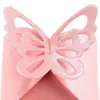 Presentförpackning 50st Butterfly Candy Box For Wedding Gäst Baptism Birth Baby Shower Birthday Bag Gäster Favors Event Party Supplies