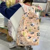 Backpack Nylon Cartoon Printing Women College Style Kawaii Schoolbag For Teenage Girls Cute Casual Travel Bookbag