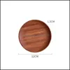 Dishes Plates Wooden Tray Beech Home Dining Plate Walnut Color Party Restaurant Decoration Dessert Drop Delivery Garden Kitchen Ba Otzbk