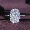 Ringos de cluster 2023 Princesa de luxo Anel de noivado de cores de prata para mulheres Lady Anniversary Gift Jewelry Bulk Sell Christmas R5819B