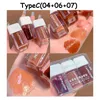 Brillant à lèvres 3 pièces miroir glaçure lèvres imperméables ensemble de maquillage teinte transparente eau brillance hydratant rouge à lèvres