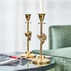Candle Holders Luxtry Moroccan Stainless Steel Brass Angel Figurines Romantic Gold Holder Candlelight El Dinner Table Decor Ornament