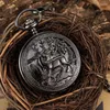 Pocket horloges holle herten skelet mechanisch horloge dubbele open cover fob keten kerstcadeau mannen Steampunk hanger geschenken vrouwen