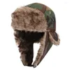 Boinas Sombrero de camuflaje de invierno para hombres que montan a prueba de viento y frío al aire libre felpa cálida protección para los oídos