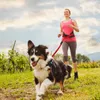 Hundhalsar koppel infällbara händer fritt midja hundar kopplar husdjur leder för att köra jogging promenad justerbar liten stor