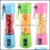Fruit Vegetable Tools 1300Ma Electric Juicer Cup Mini Portable Usb Rechargeable Juice Blender And Mixer 2 Leaf Plastic Making Cups Dhbth