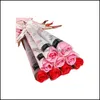 Flores decorativas grinaldas de cravo artificial Sabonete de rosa para decoração em casa girassóis com perfume floral de casamento essencial valentin otxh0