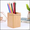 Bureau lade organisatoren Solid Wood Pen Holder Creative Fashion Desktop Decoratie eenvoudige kantoorbenodigdheden opslagbox afstuderen gif oTLPX