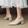 Dress Shoes High Heels Pointed Pumps Women Closed Shallow Office Square Heel Ladie Party Slip-On Comfort Wedding