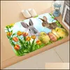 Teppiche Frohe Ostern Fußmatte Hase Ei Muster Bodenmatte rutschfeste waschbare Badezimmerteppiche RRE11497 Drop Delivery Home Garden Textiles Ot3Up