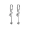 Boucles d'oreilles créoles mignonnes et brillantes, grandes boucles d'oreilles en cristal de Zircon pour femmes, longues boucles d'oreilles tendance luxueuses et romantiques, bijoux de mariage, 2023