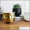 Planters Pots Human Face Flowerpot Ceramics Floral Vase Modern Succent Plants Storage Tank Huisman en vrouwen gecontracteerde stijl 15 Otvai